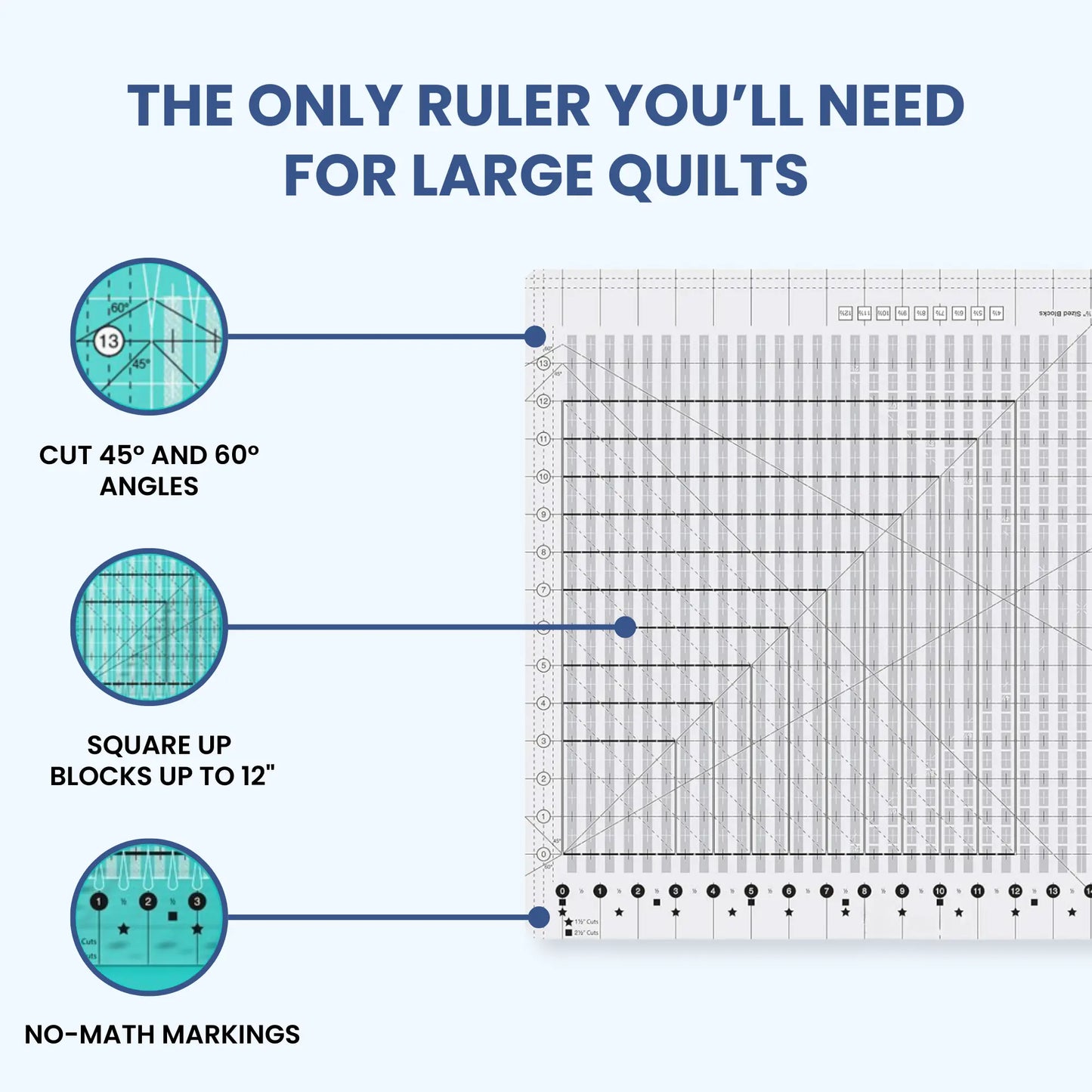 5 In 1 Quilting Ruler