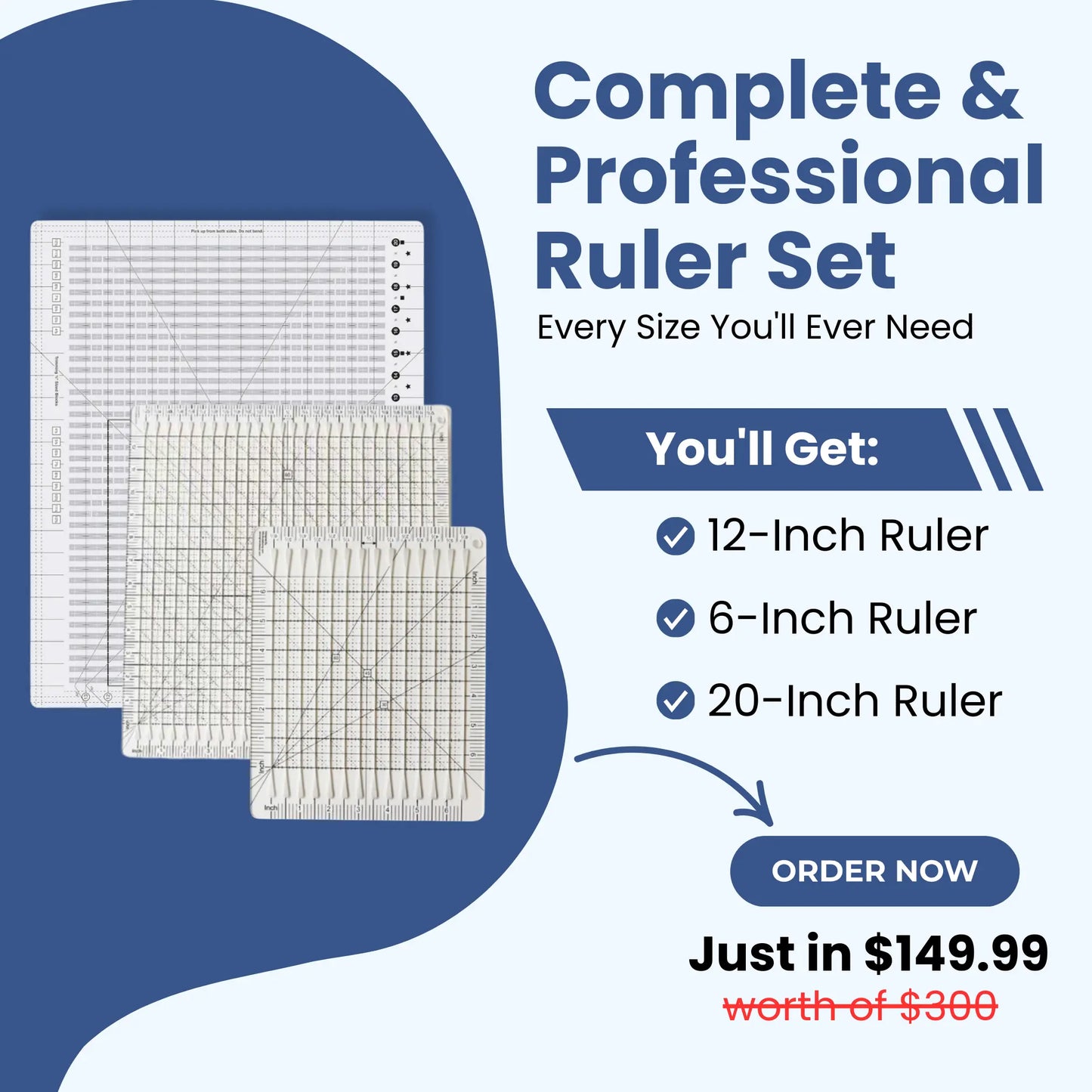 5 In 1 Quilting Ruler